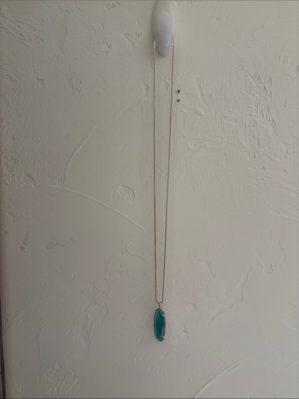 Kendra Scott Gold Necklace with Teal Stone Pendant